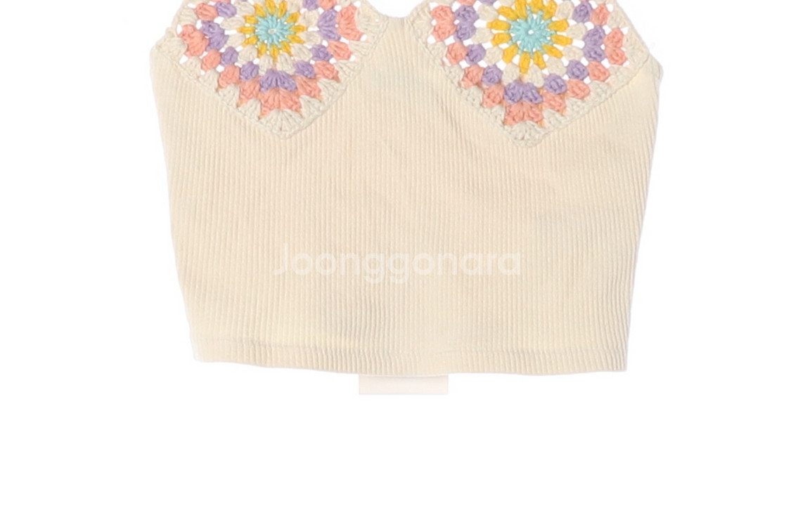 (새상품)[M]자라 아이보리 니트 크롭 나시탑 뷔스티에--2