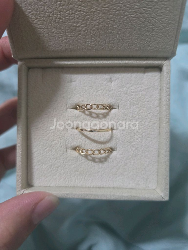 18K 꼬임체인반지 옐로우골드--0