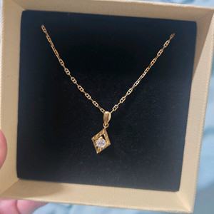 18K 마름모목걸이 옐로우골드