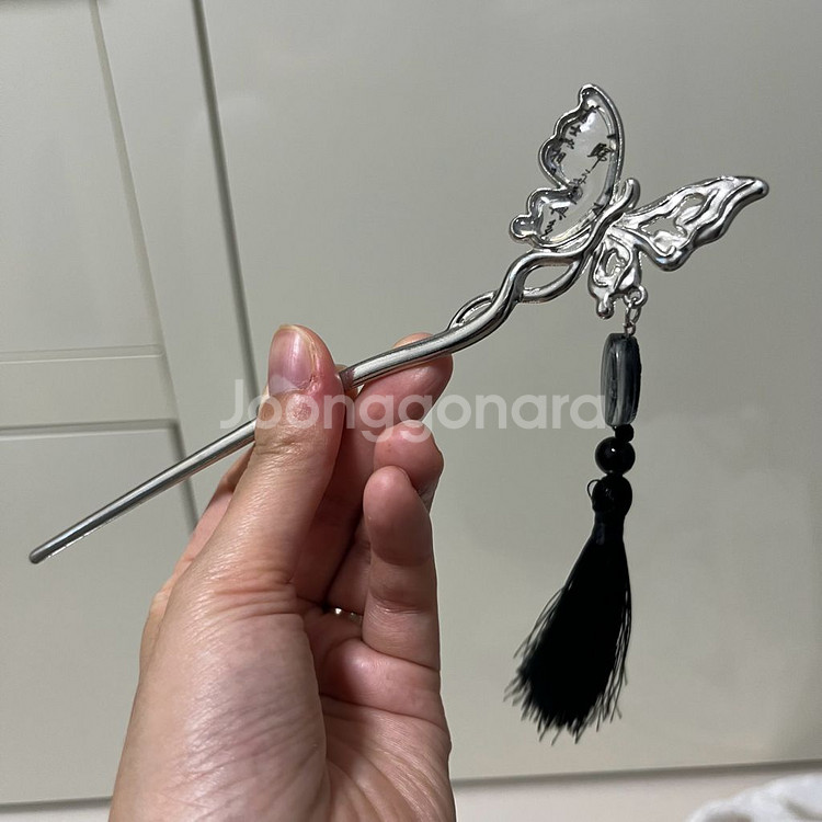 딸기버터 제품 수제 동양풍 나비 테슬 비녀--0