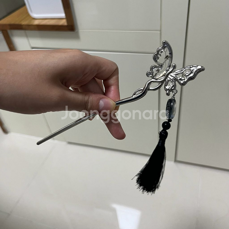 딸기버터 제품 수제 동양풍 나비 테슬 비녀--2