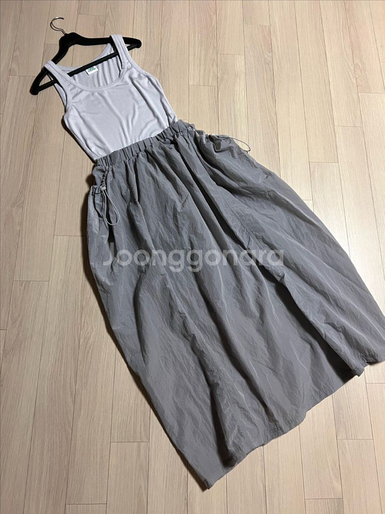 24 샌드사운드 바스락 레이어드 롱원피스 나시 민소매--4