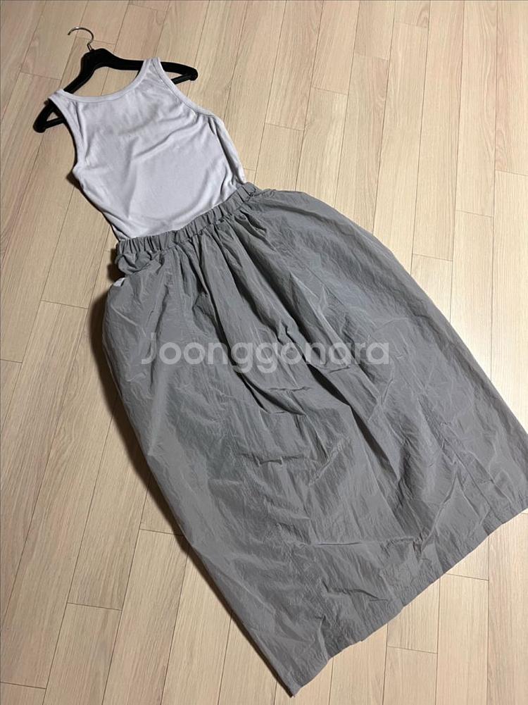 24 샌드사운드 바스락 레이어드 롱원피스 나시 민소매--5