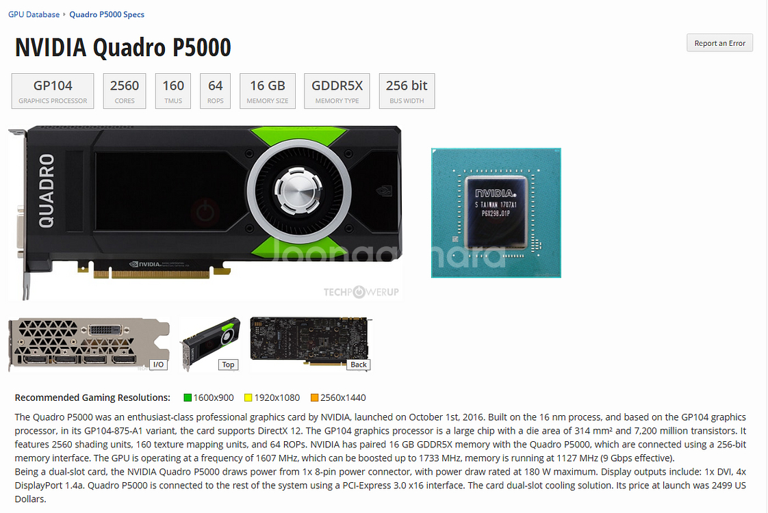 쿼드로 P5000 16G hp parts A급--3