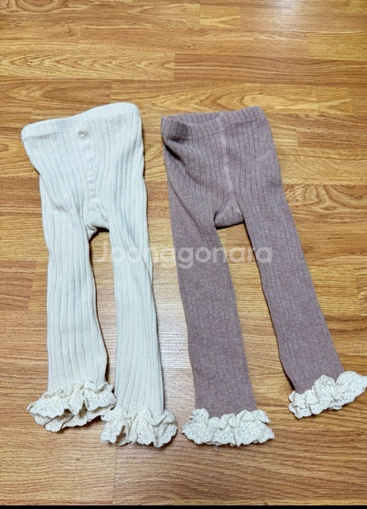 레이스 골지 아기 레깅스 80~90 새상품 일괄--0