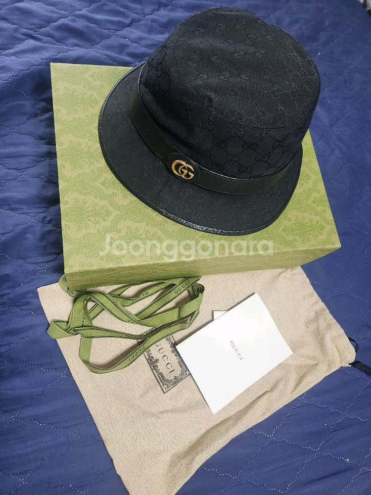 구찌 GG 캔버스 버킷햇 블랙 색상--2