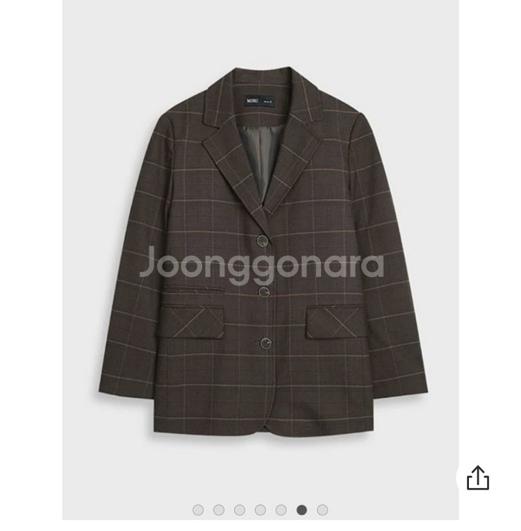 미쏘 여성용 테일러드 오버핏 체크 자켓--0