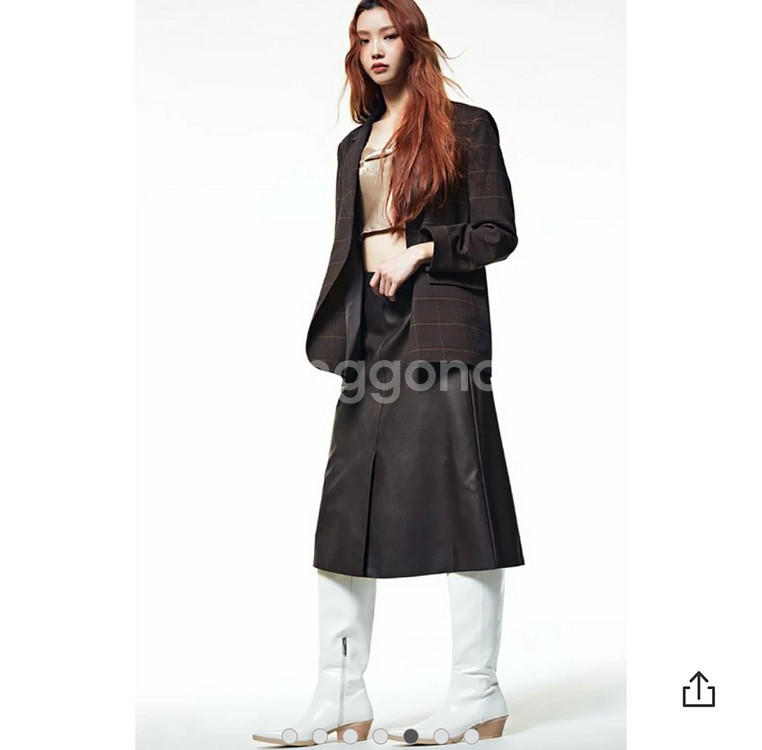 미쏘 여성용 테일러드 오버핏 체크 자켓--1