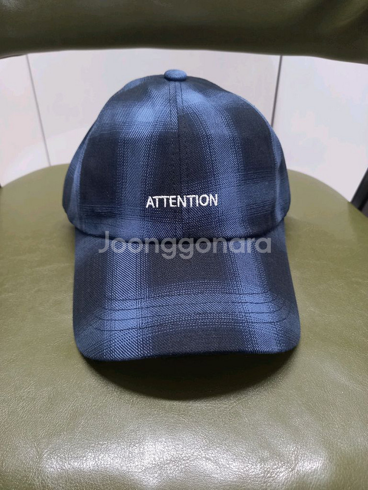 새상품 어텐션 체크 볼캡모자--1