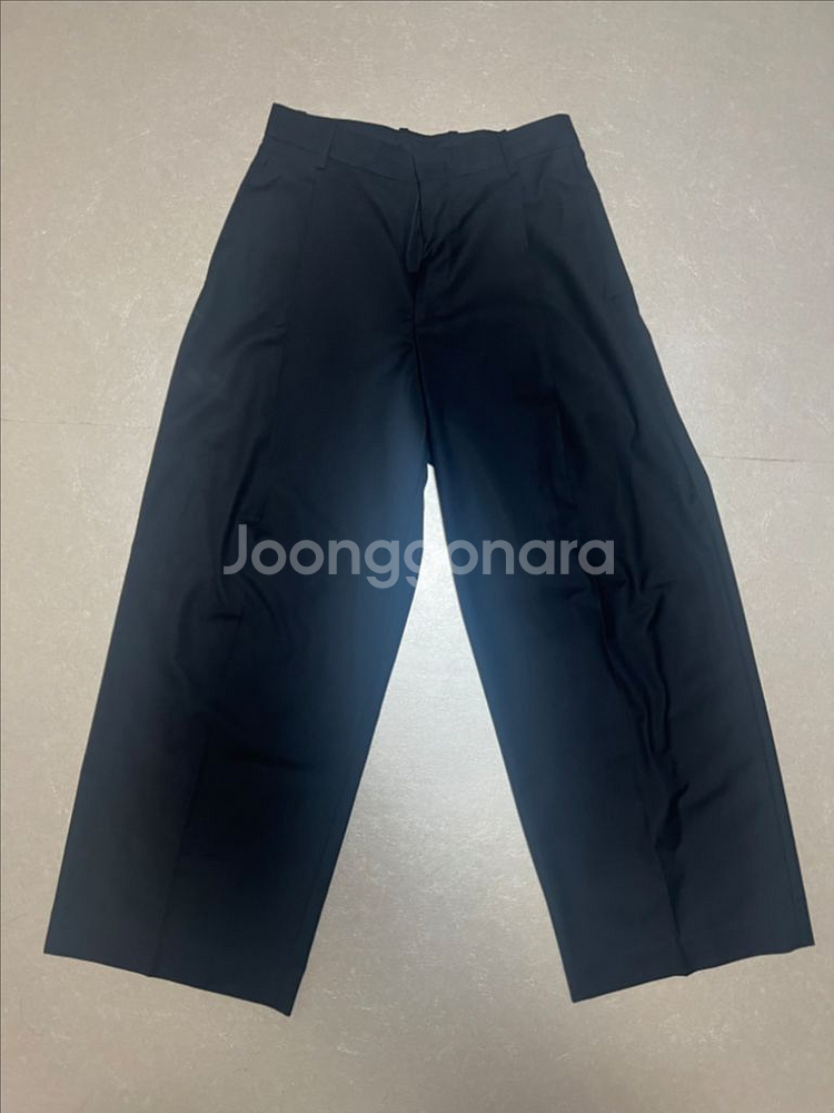 [S]시그니처 원턱 와이드 슬랙스 블랙--0