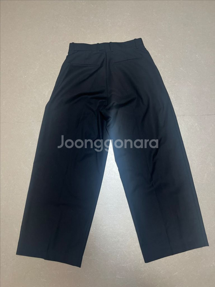 [S]시그니처 원턱 와이드 슬랙스 블랙--1