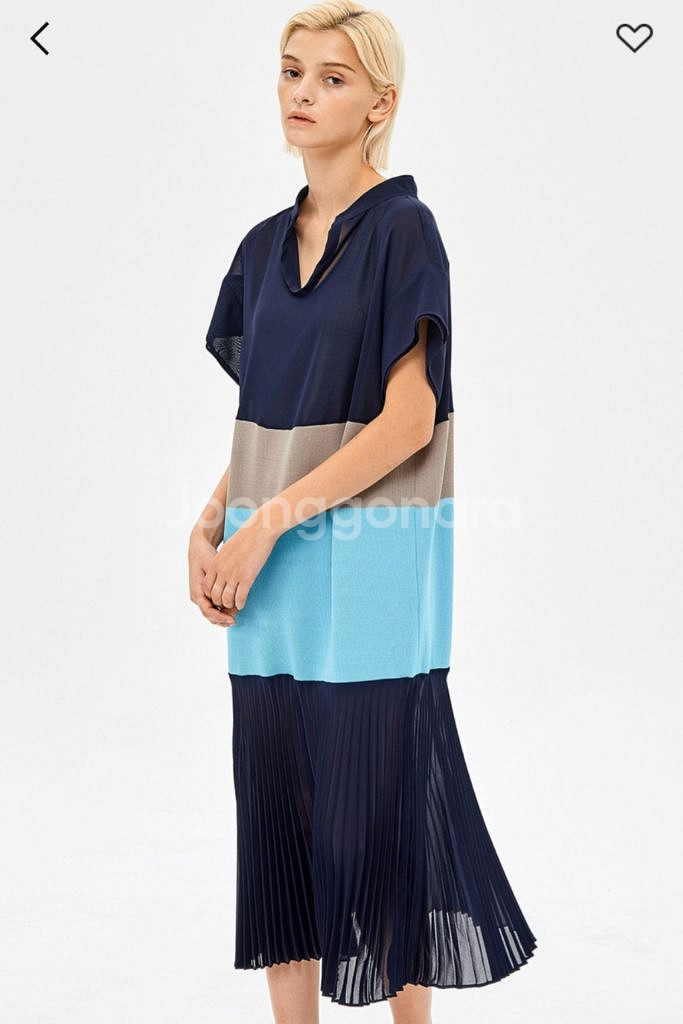 시스템 컬러 블록 원피스--6