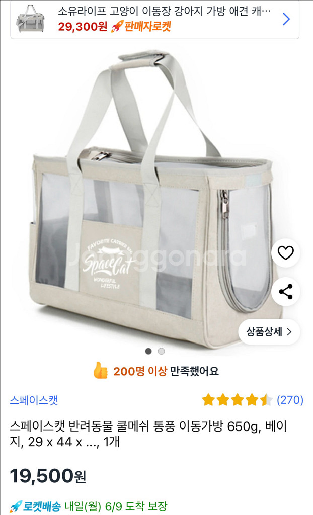 스페이스캣 애완동물 반려동물 이동가방--2