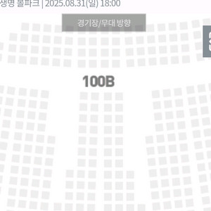 [8/31] 한화vs삼성 중앙지정석 100B 10열