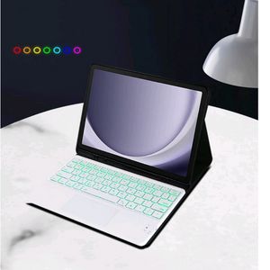 갤럭시탭 A9+LED 터치패드 키보드 케이스다크그린콤비