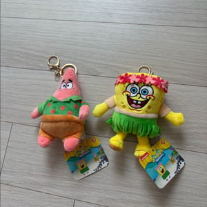 새상품 하와이안 스폰지밥 & 뚱이 키링