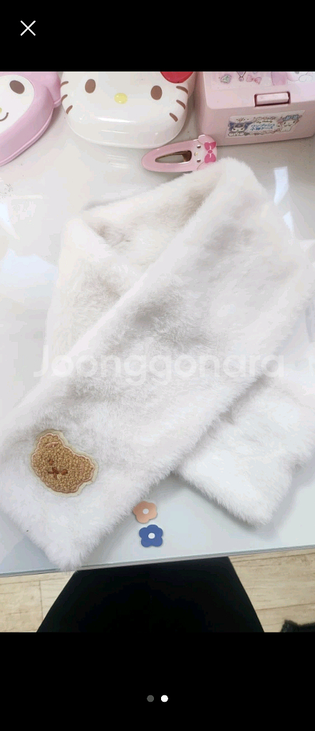 곰돌이 퍼 머플러 목도리--1
