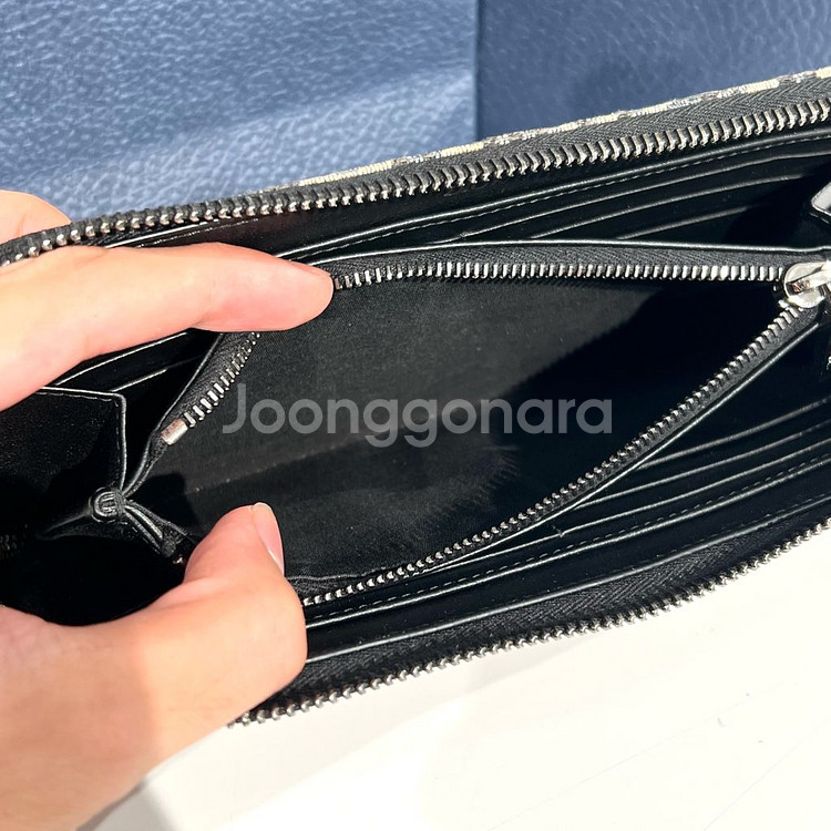 [정품]디올 오블리크 지퍼돌이 장지갑--5