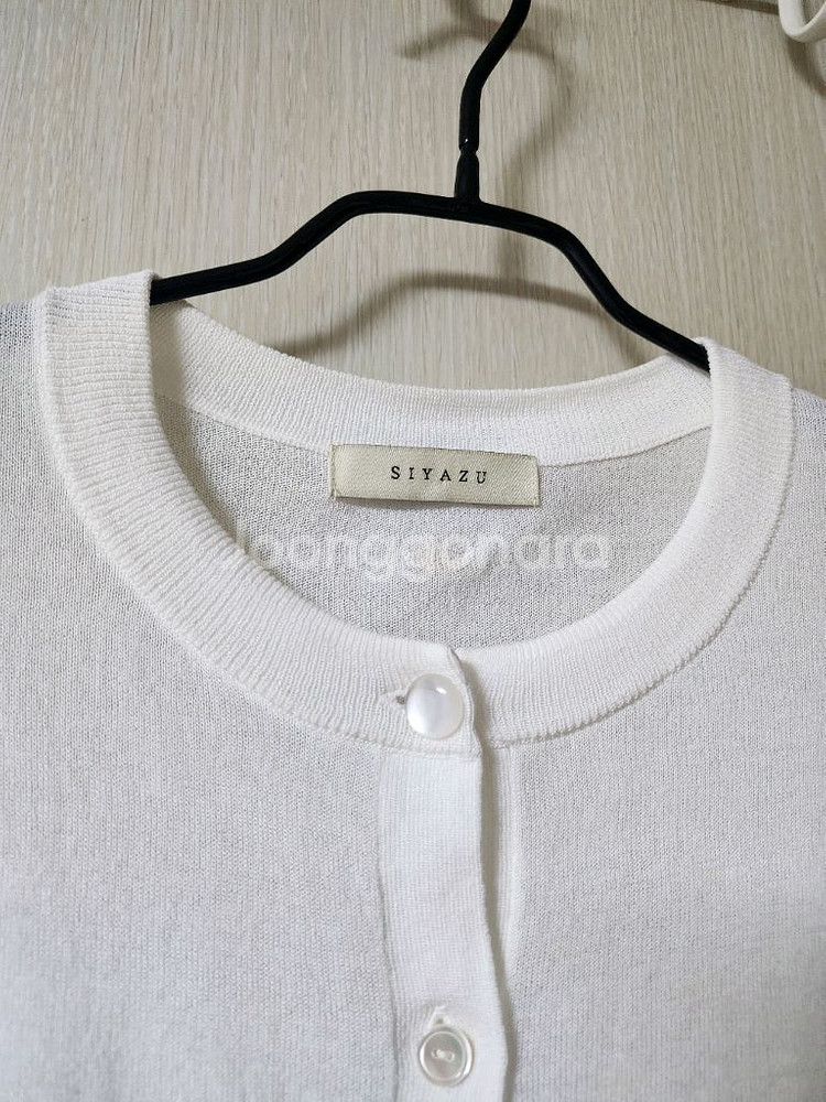 시야쥬 SIYAZU 반팔 가디건 화이트 여름가디건--3
