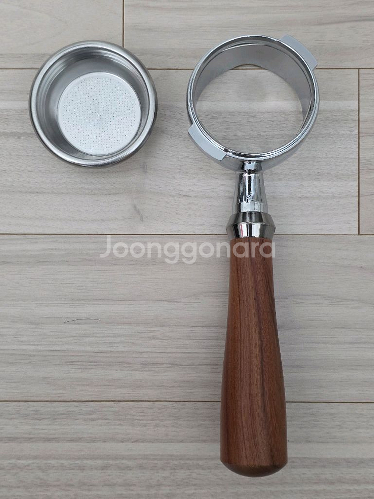 바텀리스 포터필터 58mm 최고급 원목 우드 메탈 (풀--1