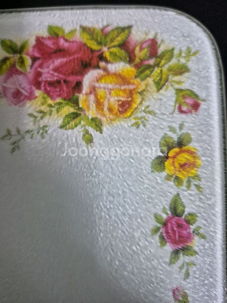 로얄 알버트 엠보싱 유리 도마--6