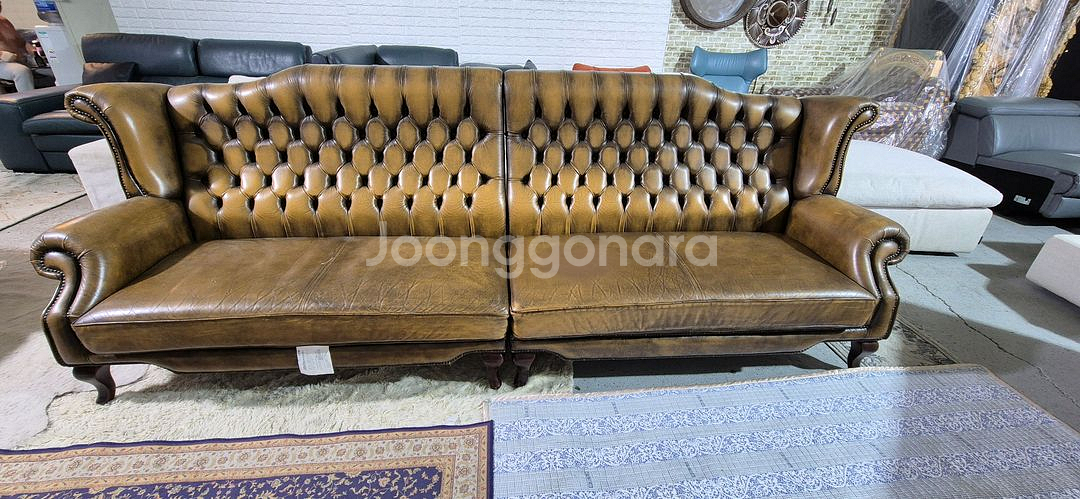 체스터필드 이태리 마스트로또 전체 천연가죽 4인 소파--0
