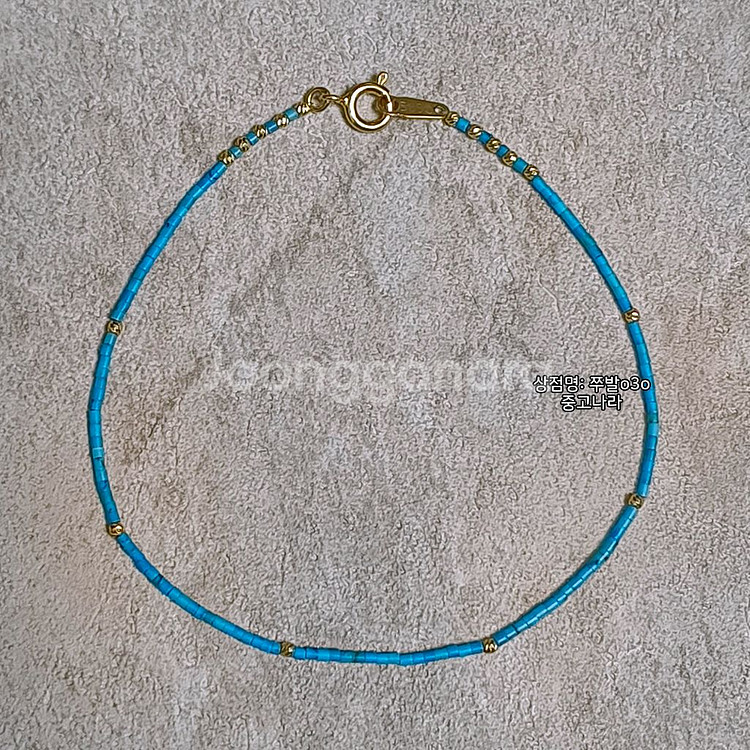 14K 천연 터키석 금 팔찌 (얇은 팔찌 1~1.5mm--0