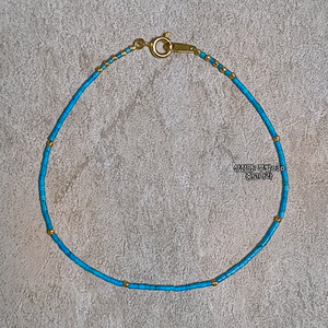 14K 천연 터키석 금 팔찌 (얇은 팔찌 1~1.5mm