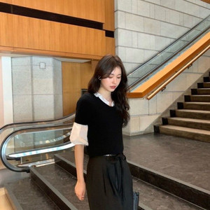 르플레인 블랙캐시미어니트