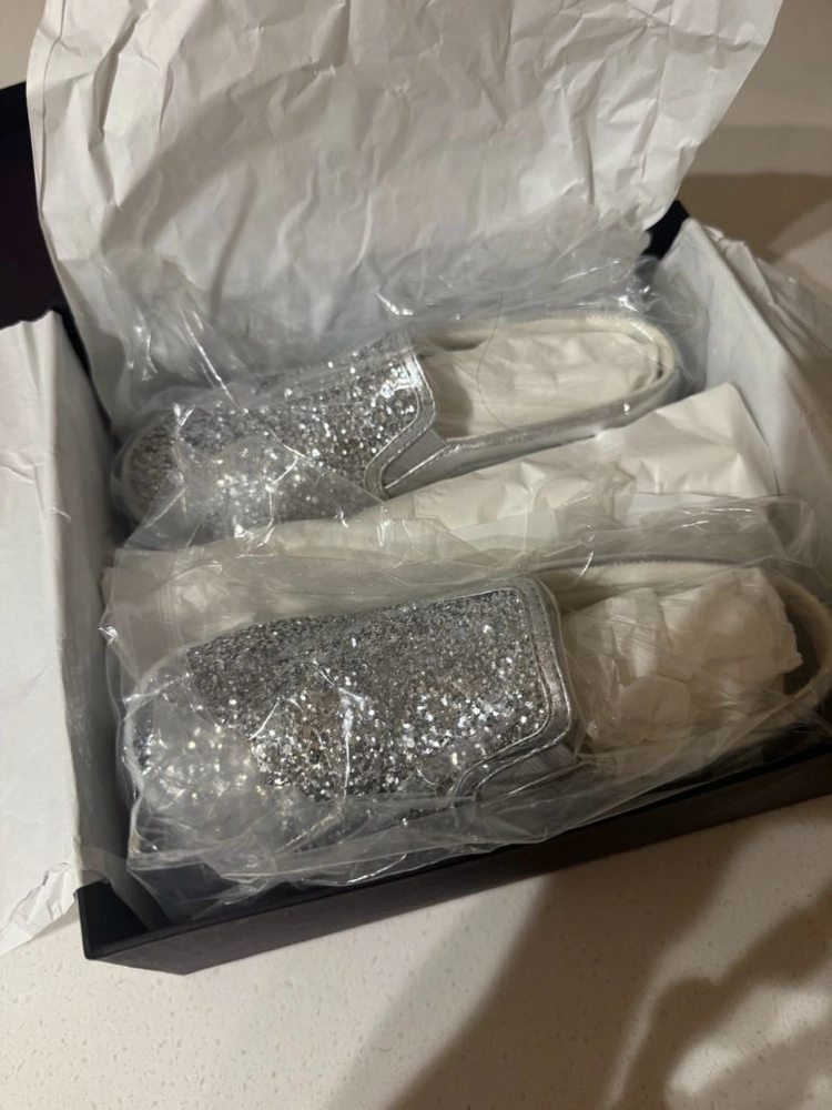 프라다키즈 글리터 슬립온 실버 새상품 이미지
