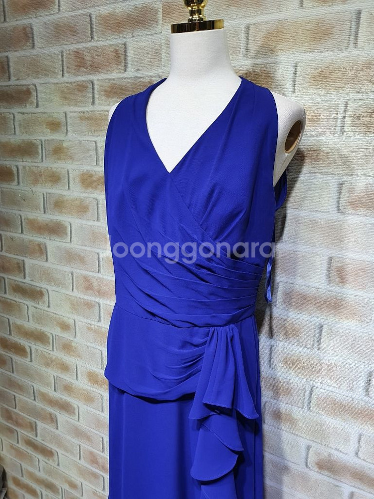 택부착 폴로랄프로렌 쉬폰 언발 프릴 롱 원피스 66--3