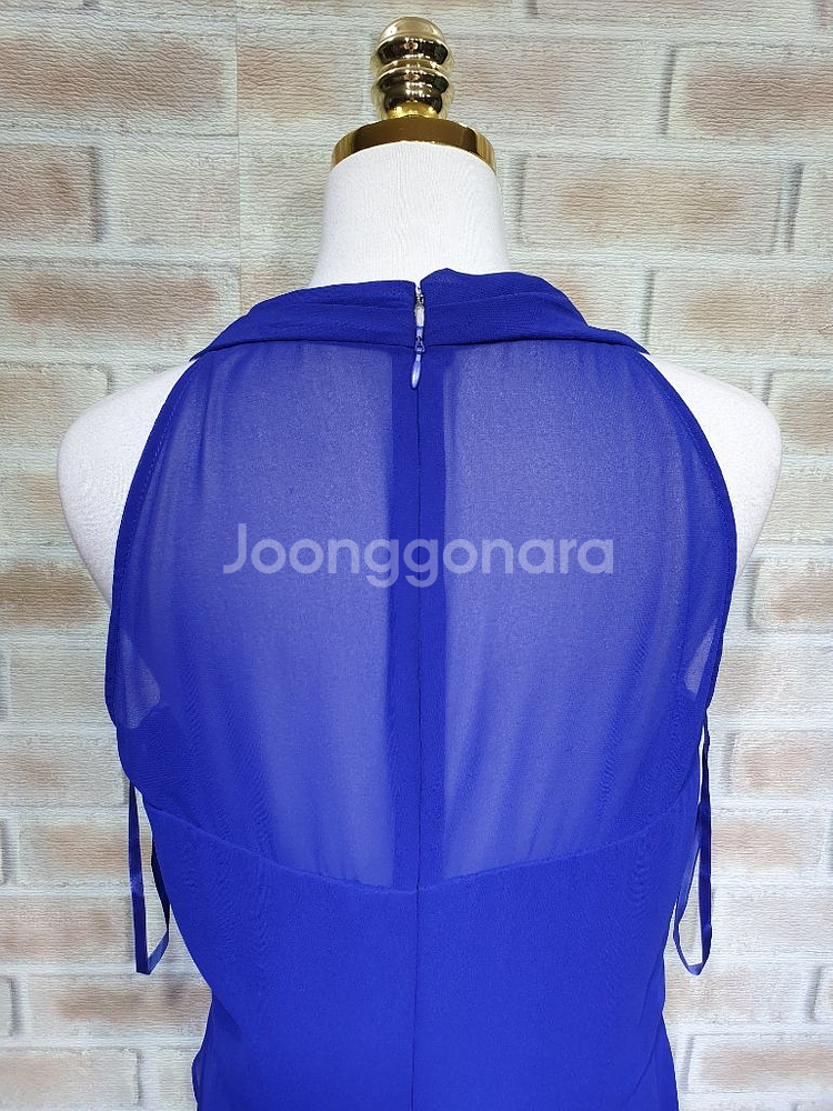 택부착 폴로랄프로렌 쉬폰 언발 프릴 롱 원피스 66--7