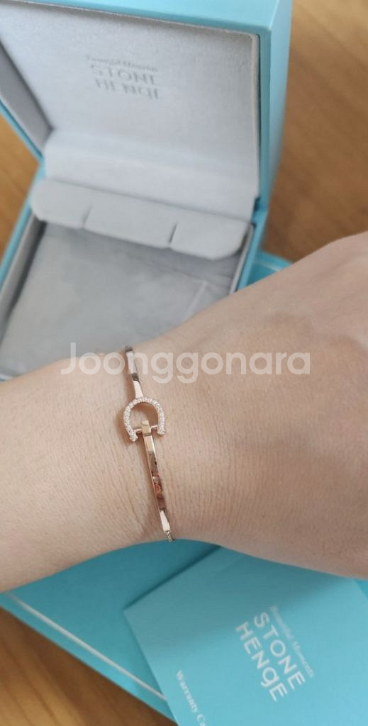 스톤헨지 14k New LuckyU 로즈골드팔찌--5