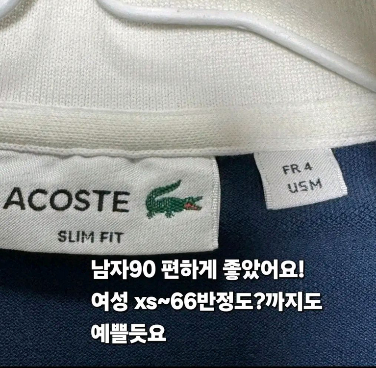 라코스테 남여공용반팔 pk셔츠 상태좋음 깨끗 이미지