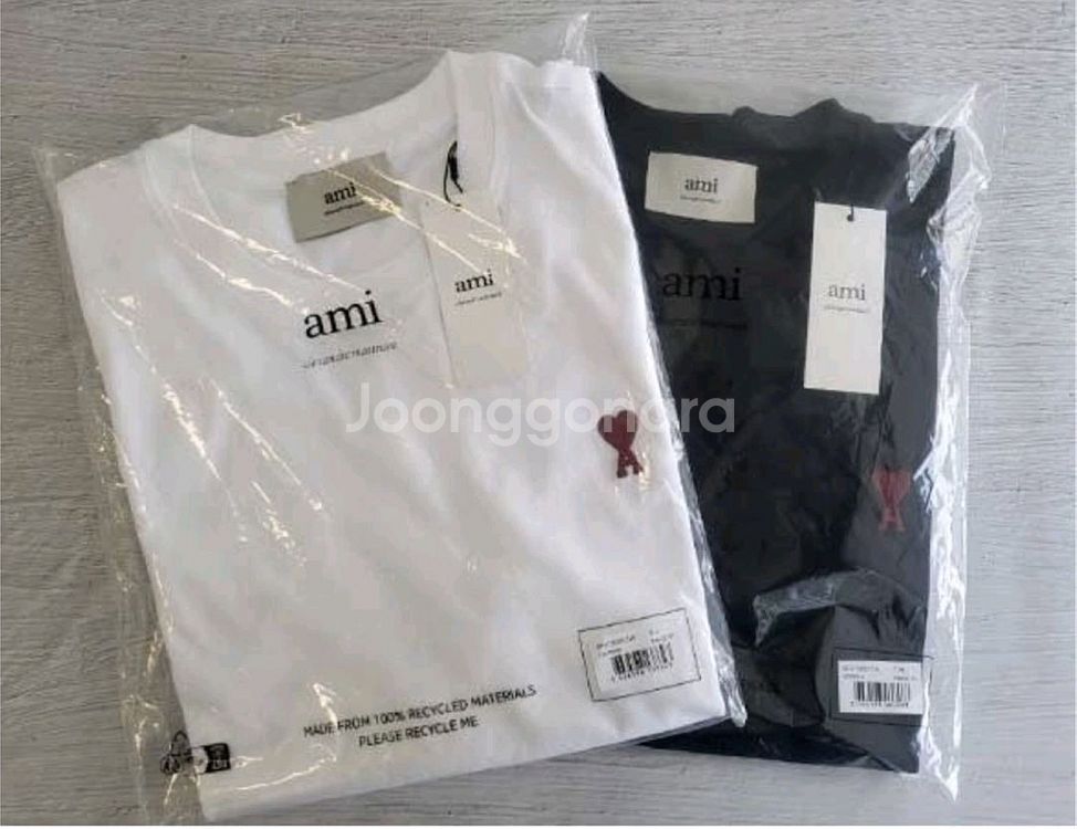 AMI 아미 하트 스몰로고 반팔티--1