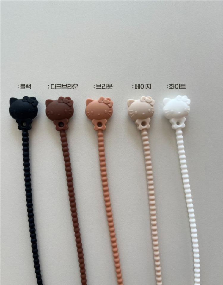 <최저가>(새상품) 헬로키티 실리콘 케이블 타이 키링 이미지