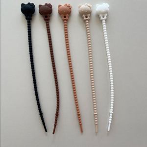 <최저가>(새상품) 헬로키티 실리콘 케이블 타이 키링 이미지