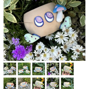 얼롱사이드 버섯 화분 토분 유약분