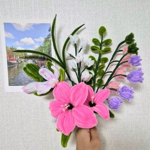 핸드메이드 모루 꽃다발 은방울 꽃