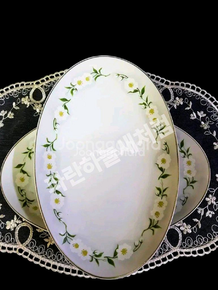 행남사고전 소국 타원형접시 미사용 개당가--1