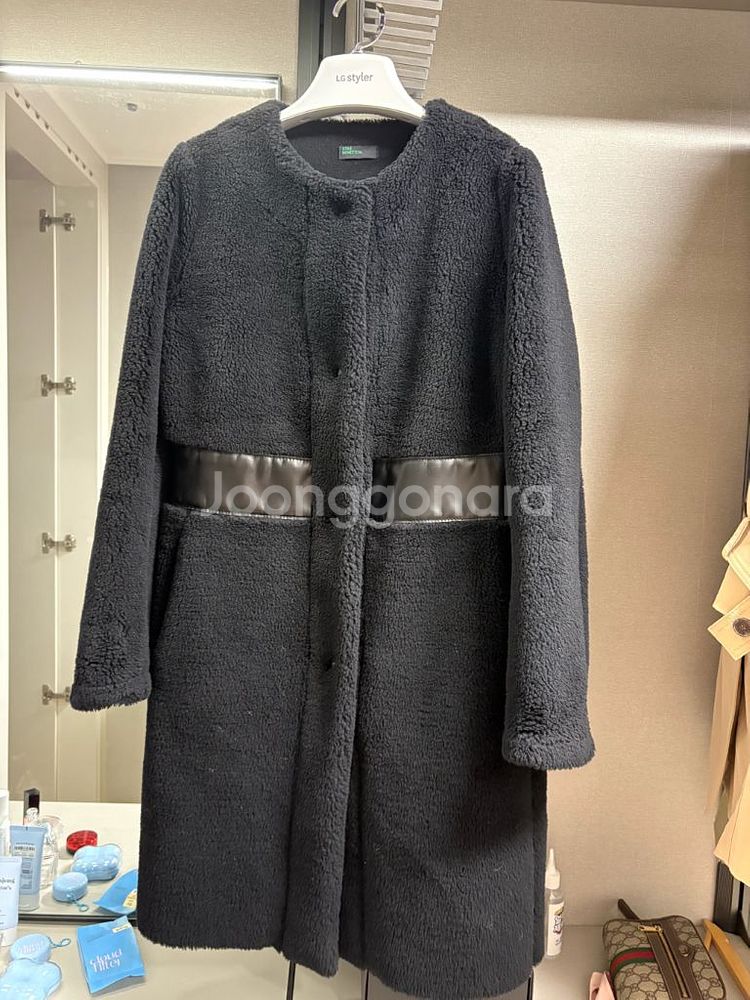 베네통 양모 롱코트--0