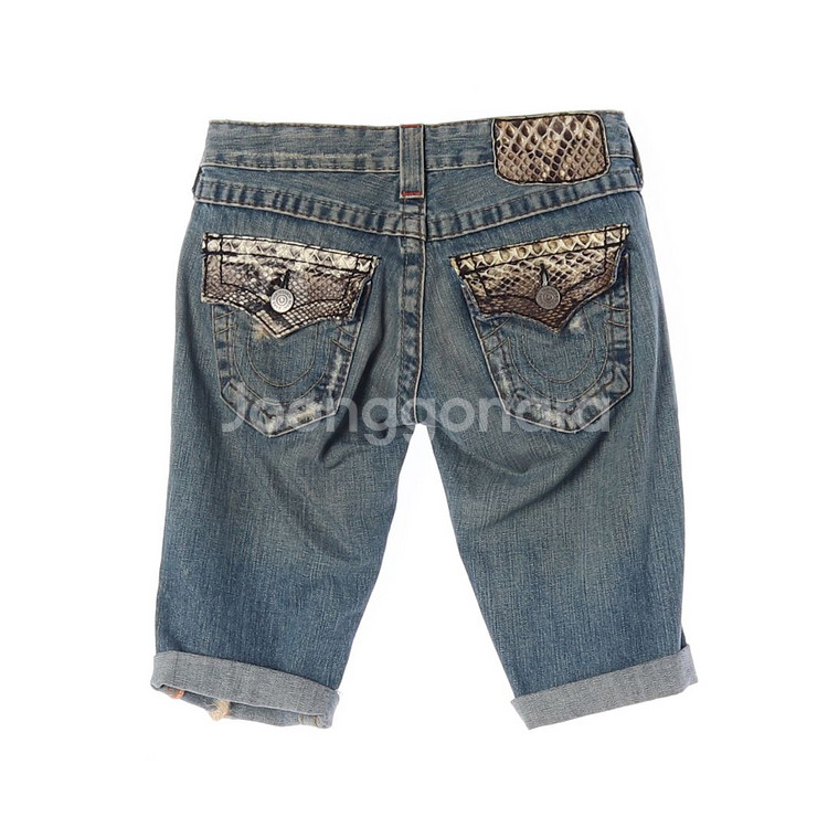 [XS]트루릴리전 W25 워싱 데미지 로우라이즈 롤업--3