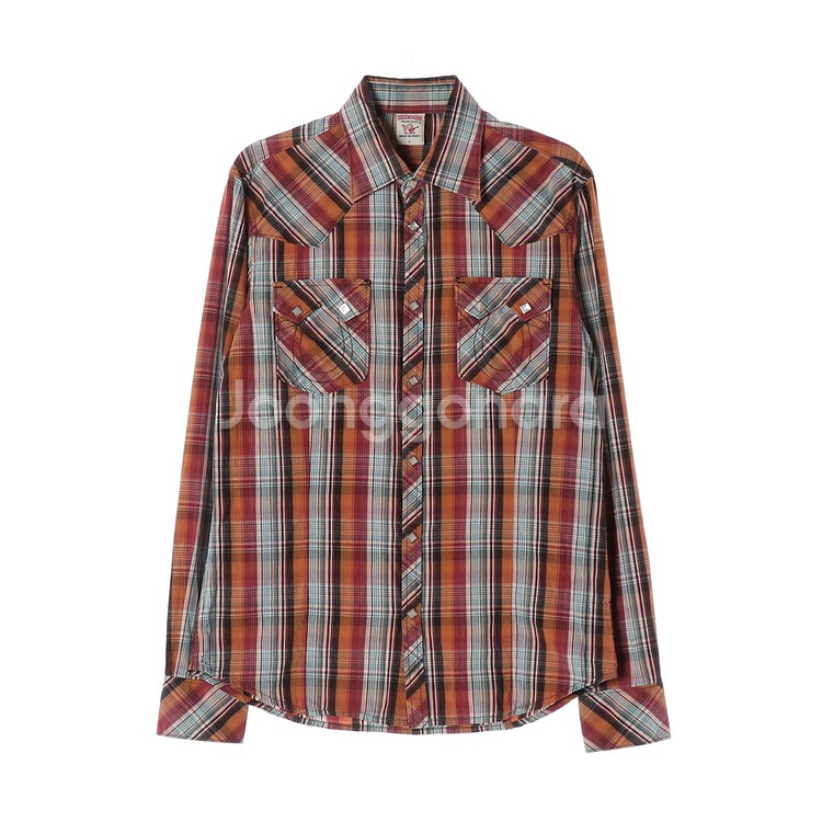 [L]트루릴리전 멀티컬러 체크 긴팔 웨스턴 셔츠--0