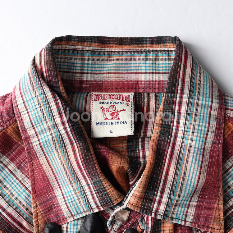 [L]트루릴리전 멀티컬러 체크 긴팔 웨스턴 셔츠--4