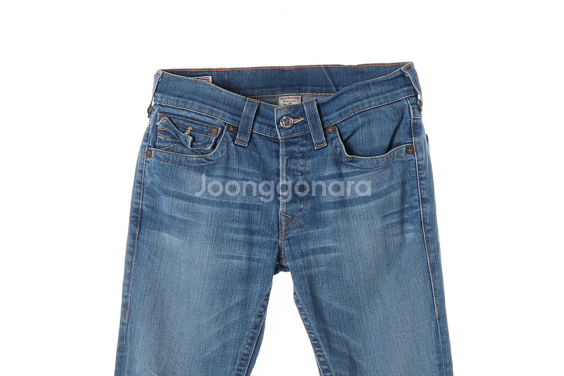 [XL]트루릴리전 W31 EDDIE 중청 워싱 데님 진--1