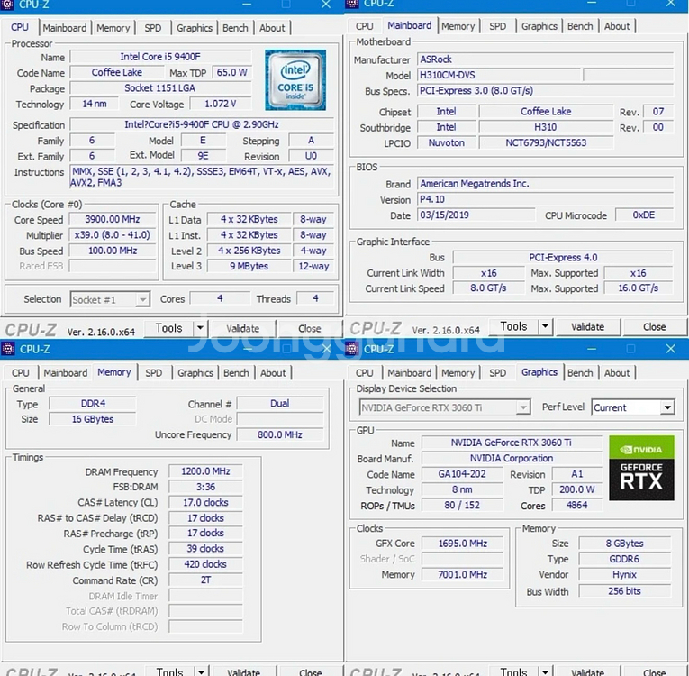 I5-9400F RTX 3060TI 컴퓨터 본체팝니다--1