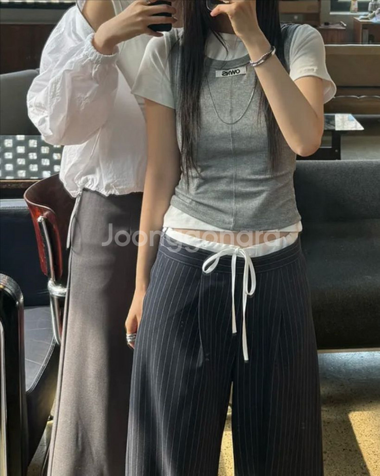 더니로 라벨링 뒷트임 나시 그레이--3