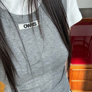 더니로 라벨링 뒷트임 나시 그레이