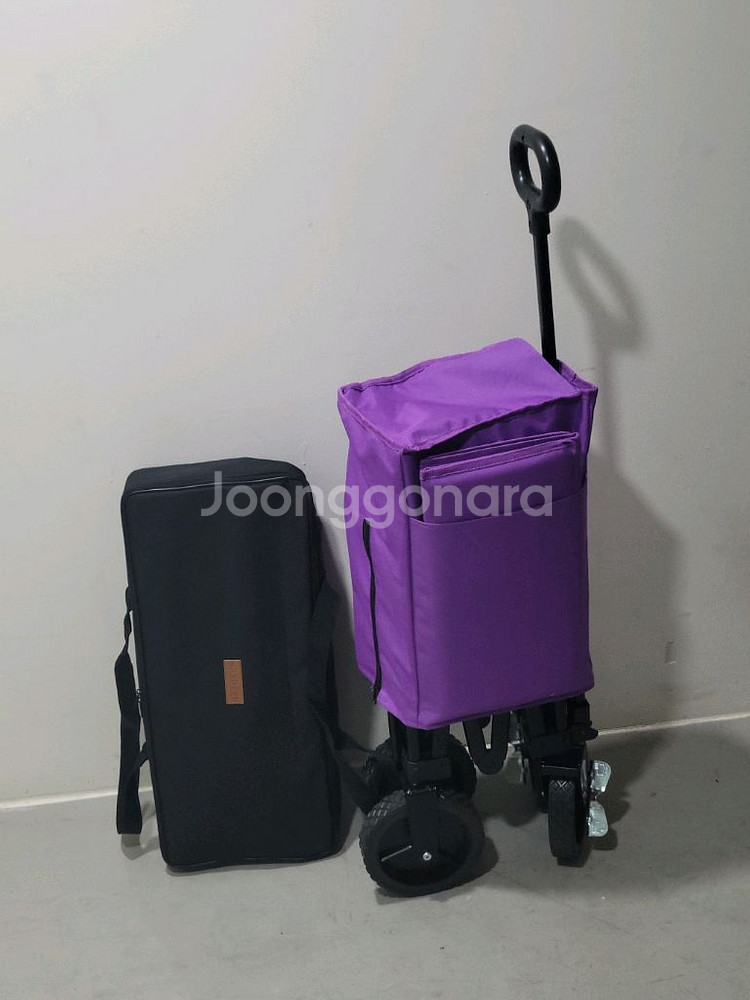 [새상품] 에르젠 캠핑 웨건 퍼플 + 우드 테이블 상판--1