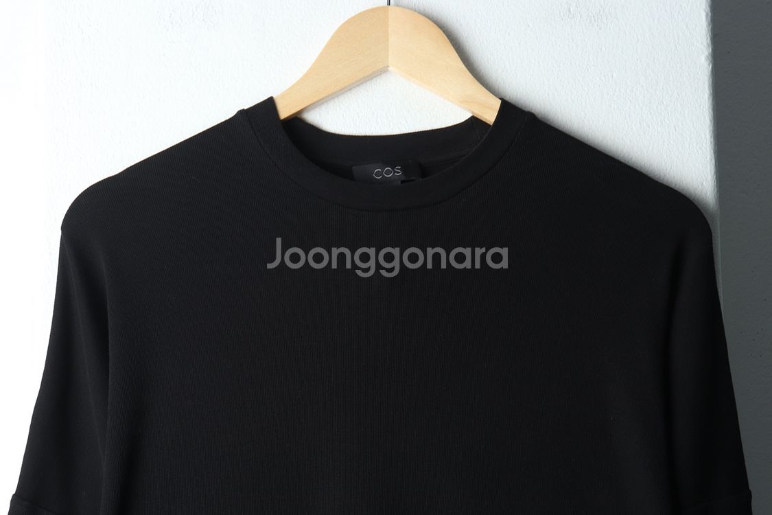 W(S-M) 코스 반팔 티셔츠 블랙 무지--2